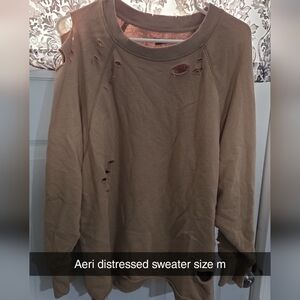 Aerie Tan Knit Sweater